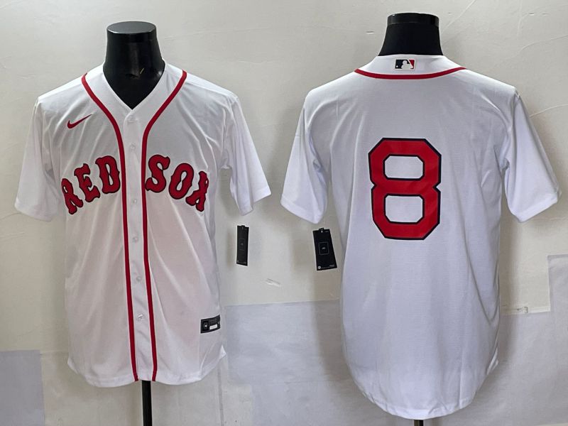Men Boston Red Sox 8 No Name White Game 2025 Nike MLB Jersey style 001